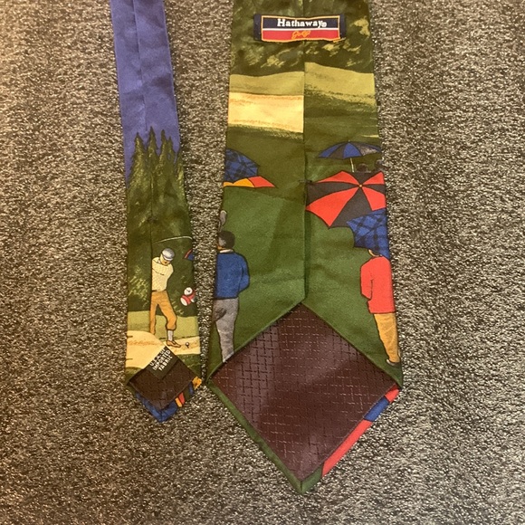Hathaway Golf ⛳️ Multicolored Imported Fabric Style Tie - Picture 6 of 8